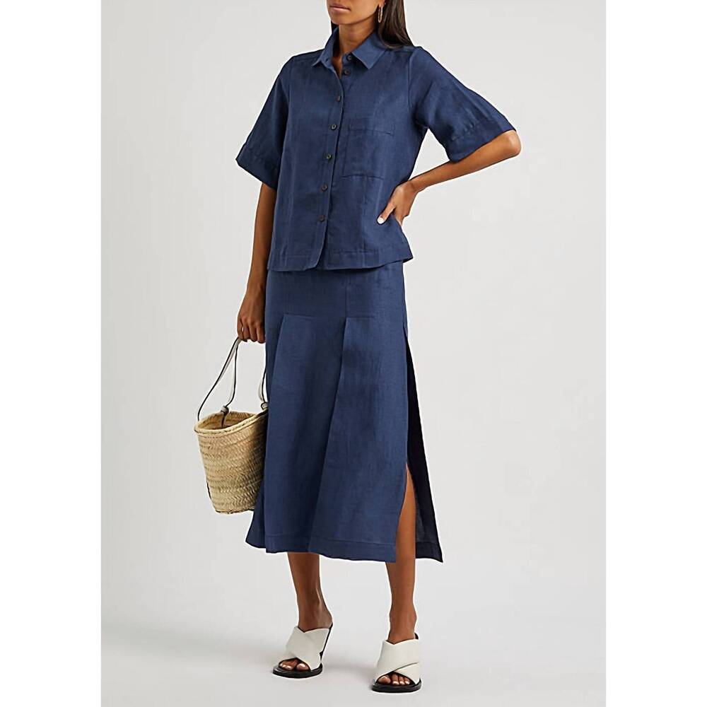 NEW THREE GRACES virginia top in blue